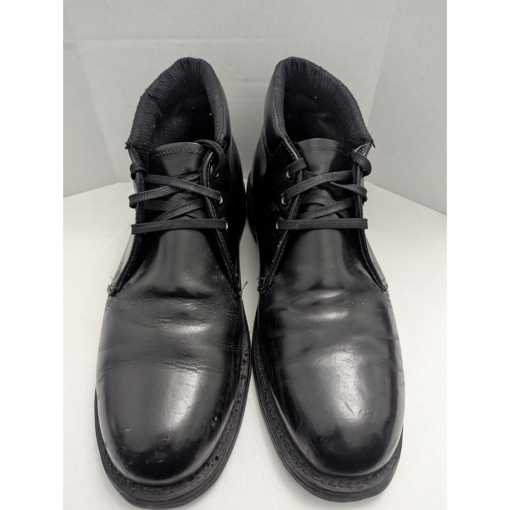 Knapp Work Shoe Size 10 D Lace Up Black Leather Steel Toe Cat's Paw Soles